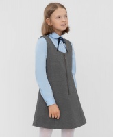 Сарафан с молнией серый из плотного трикотажа Button Blue, школьная форма для девочек  фото, kupilegko.ru